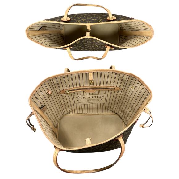 Louis Vuitton Neverfull MM Monogram with Pouchette in Rose Beige - Picture 4 of 8